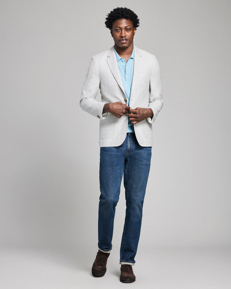 Textured Plaid Silk Wool Walton Jacket