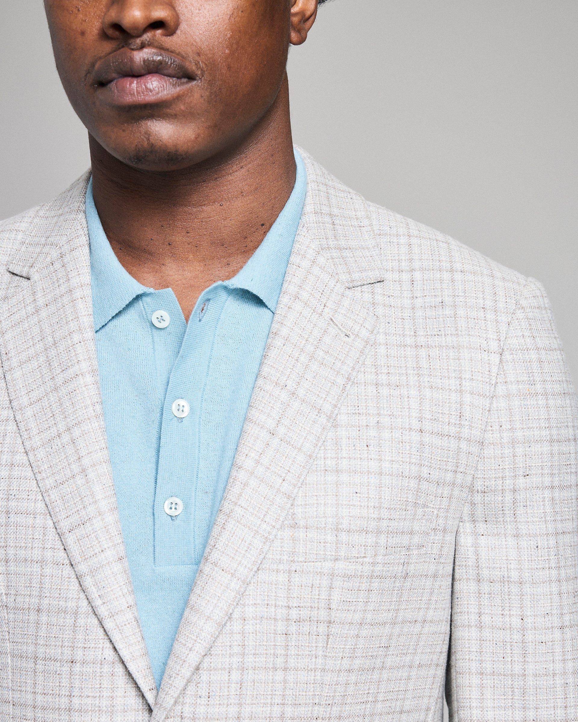 Textured Plaid Silk Wool Walton Jacket