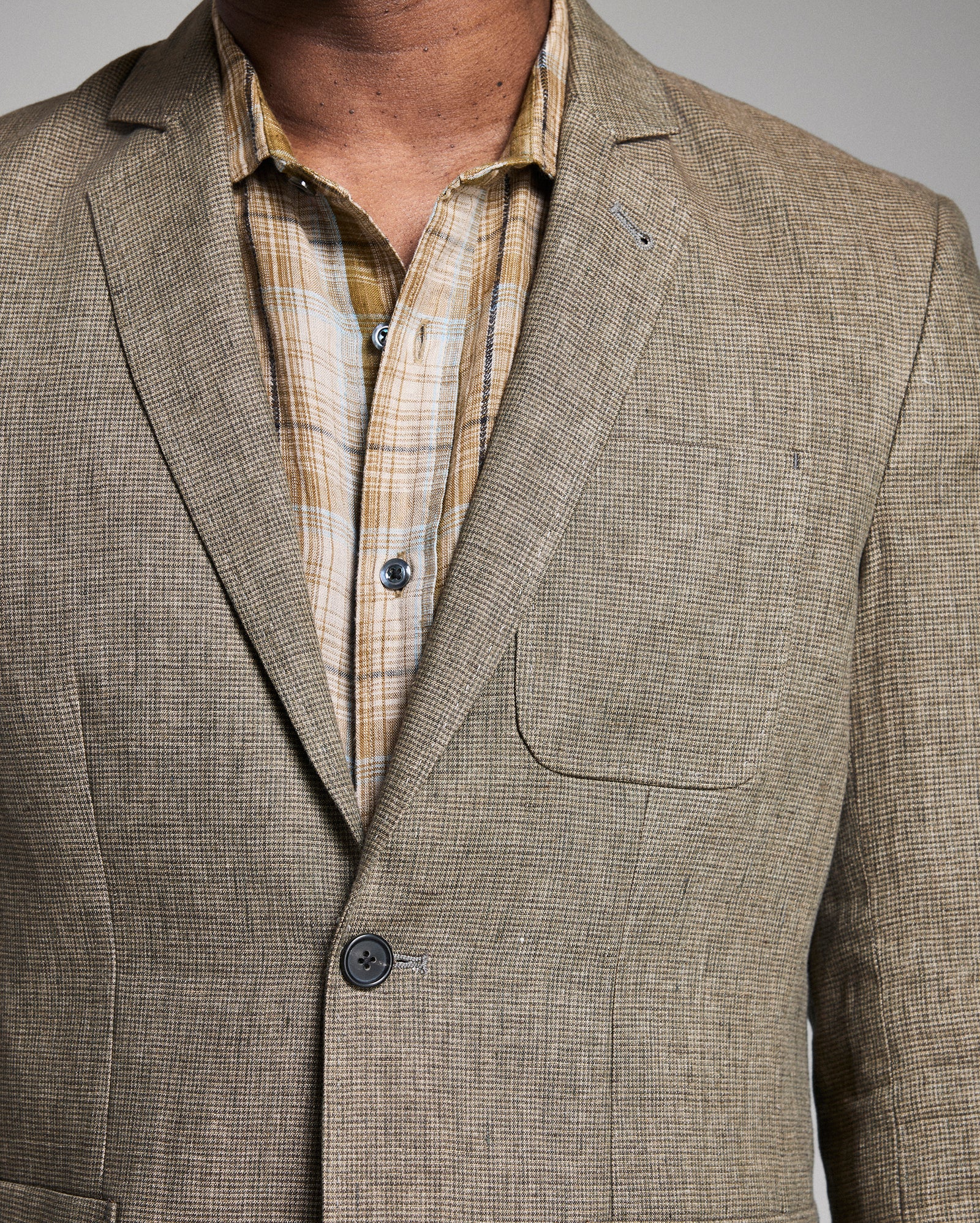 Micro Houndstooth Linen Archie Jacket