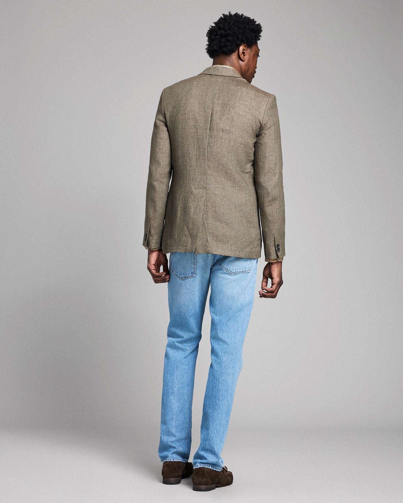 Micro Houndstooth Linen Archie Jacket