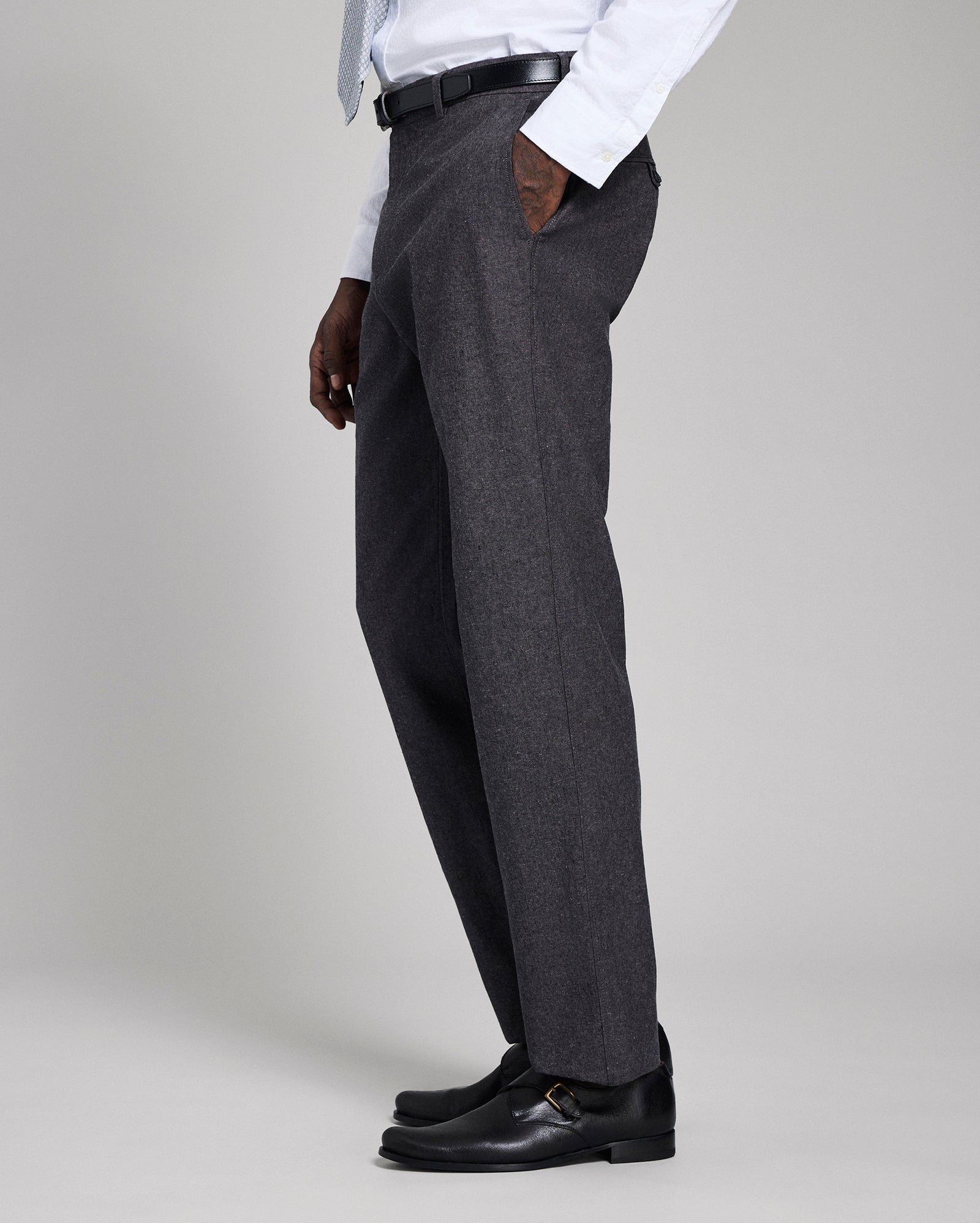 Chambray Flat Front Pant