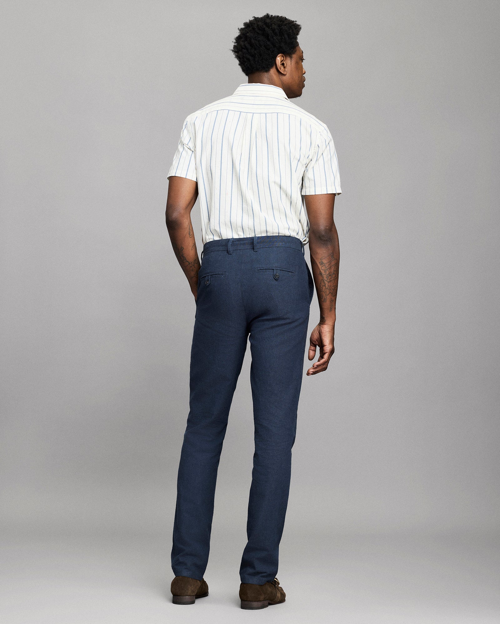 Chambray Flat Front Pant