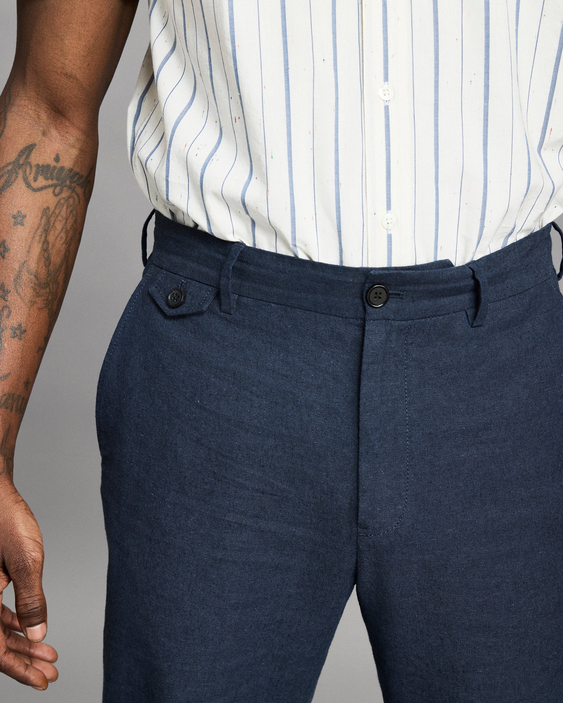 Chambray Flat Front Pant