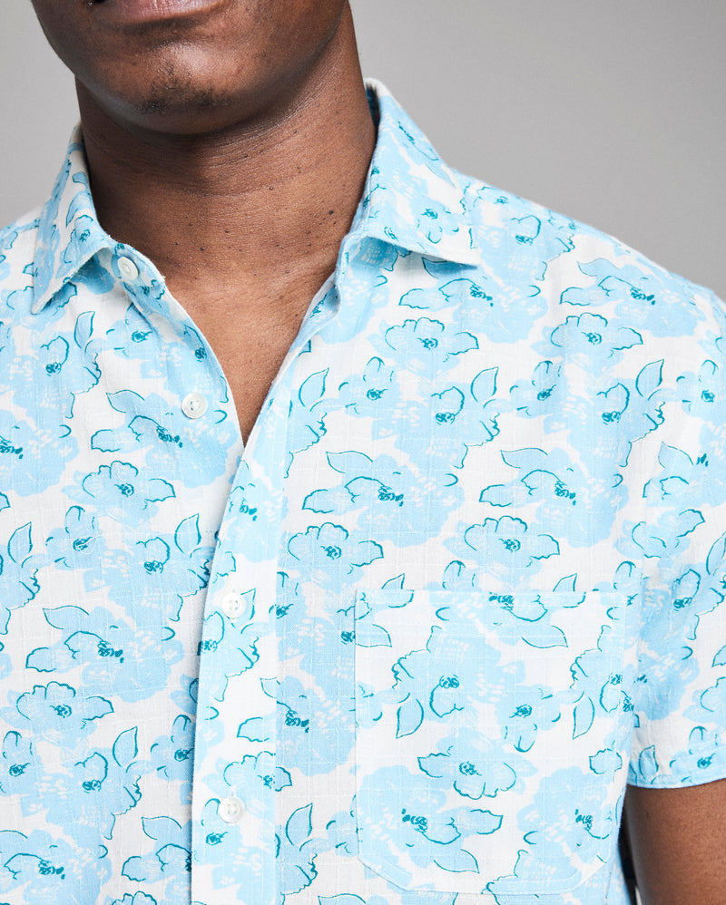 Short Sleeve Textured Painted Floral Treme Shirt