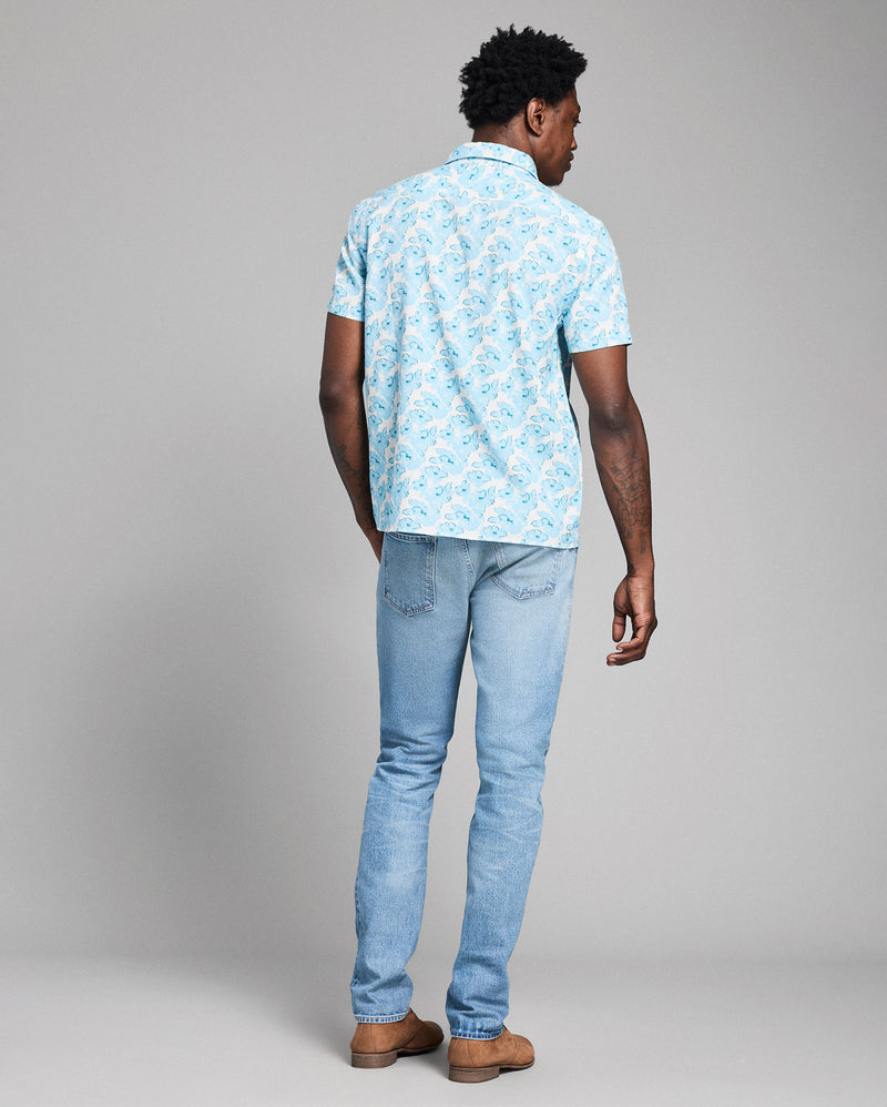 Short Sleeve Textured Painted Floral Treme Shirt