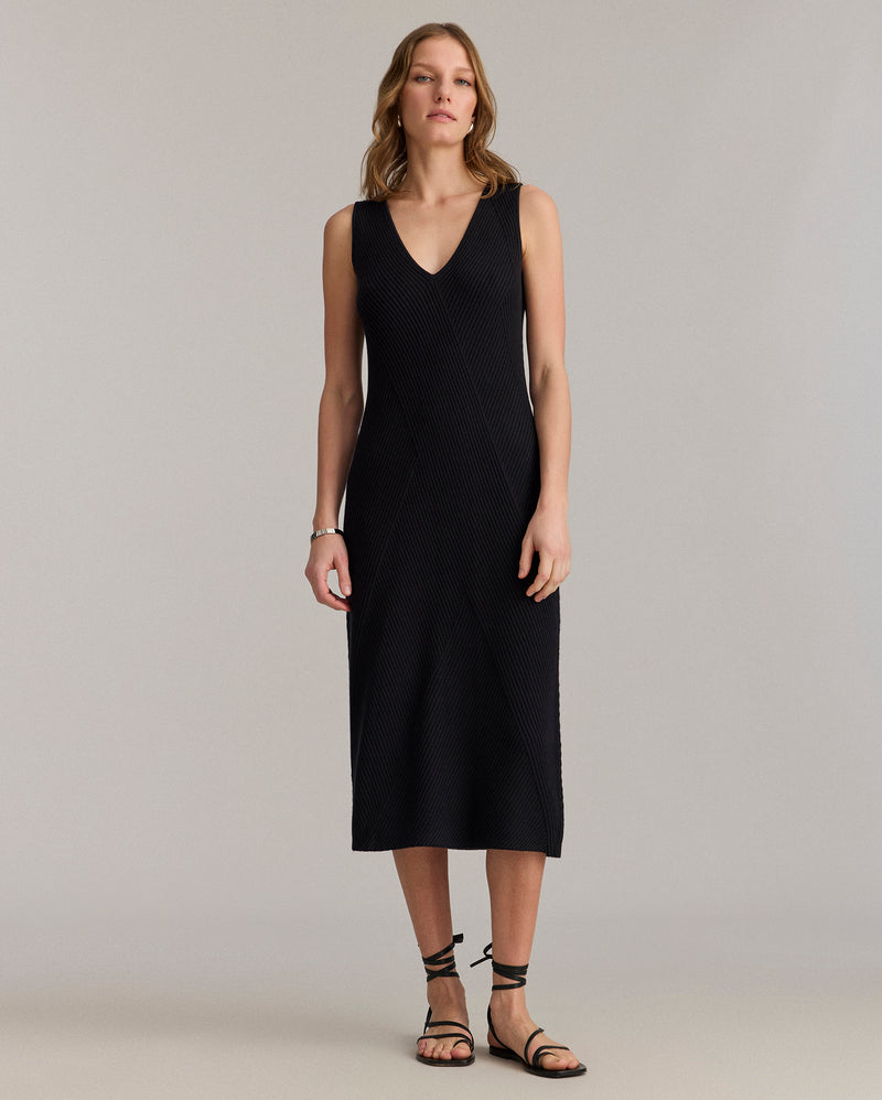 Transfer Rib V-Neck Dress