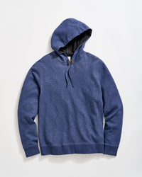 Rib Hoodie Pullover in Denim Blue