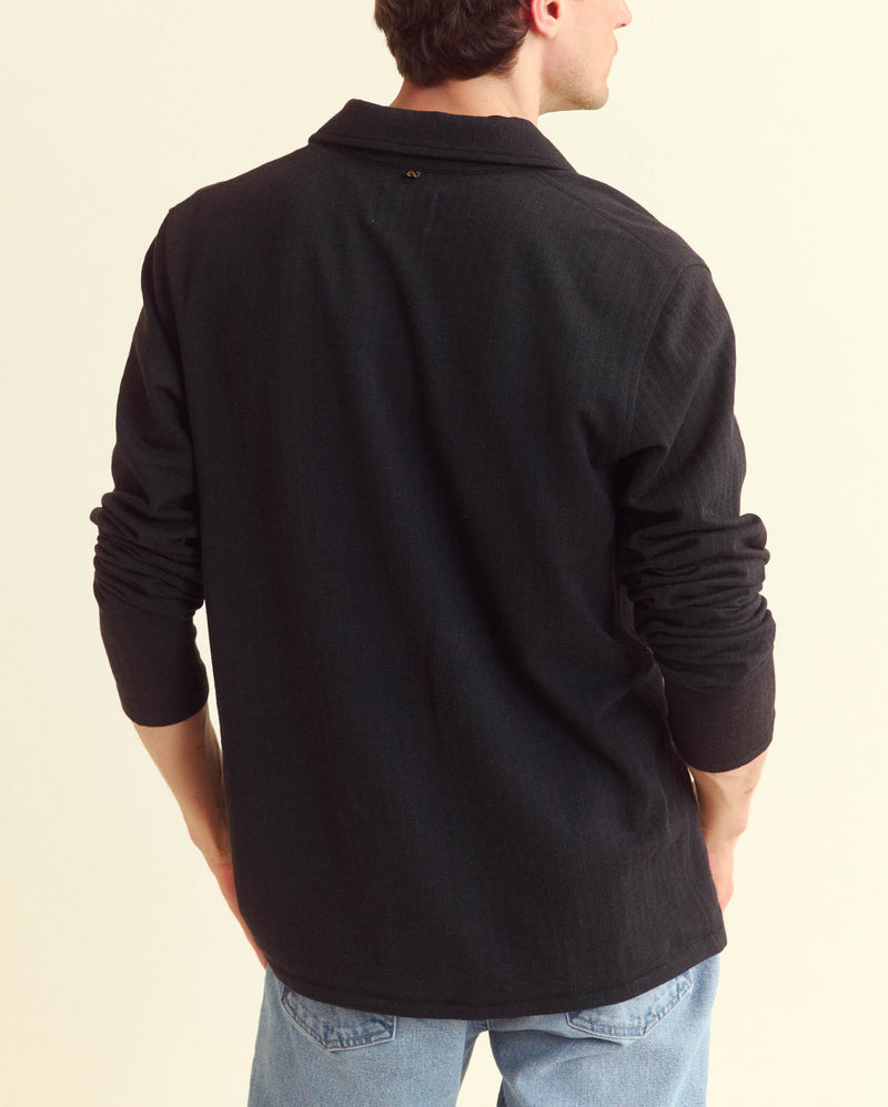 Long Sleeve Herringbone Polo