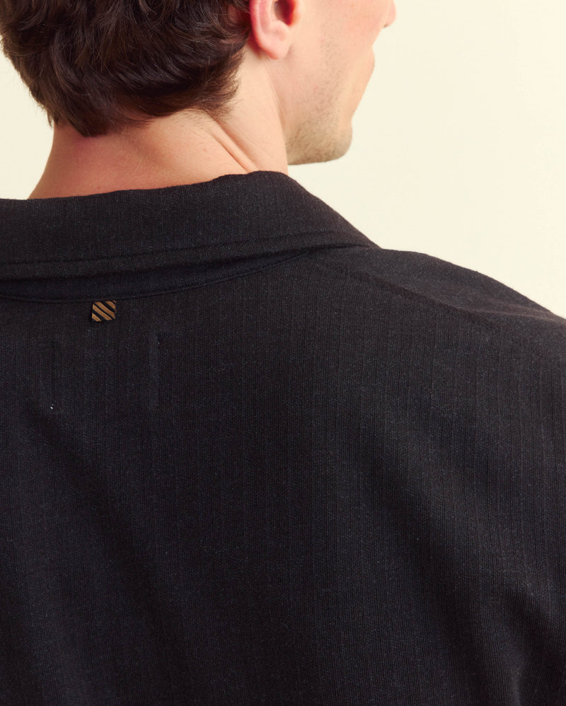 Long Sleeve Herringbone Polo