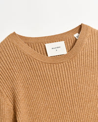 Long Sleeve Rib Crew in Billy's Brown