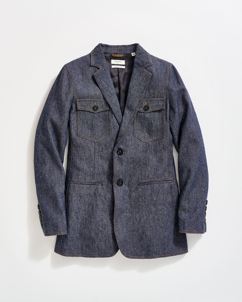 Wool Denim Blazer