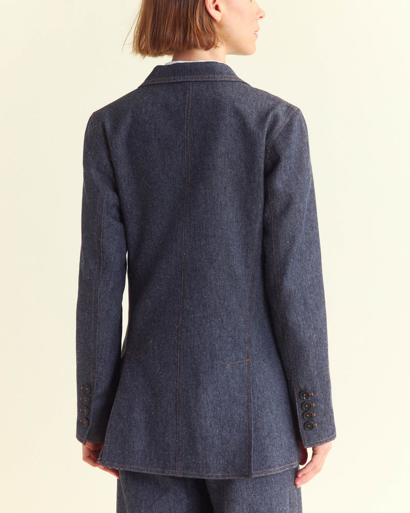 Wool Denim Blazer