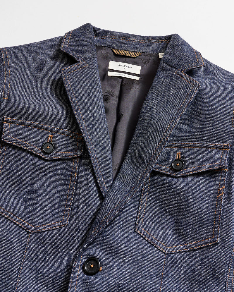 Wool Denim Blazer