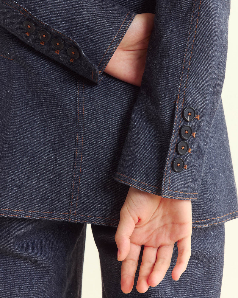 Wool Denim Blazer