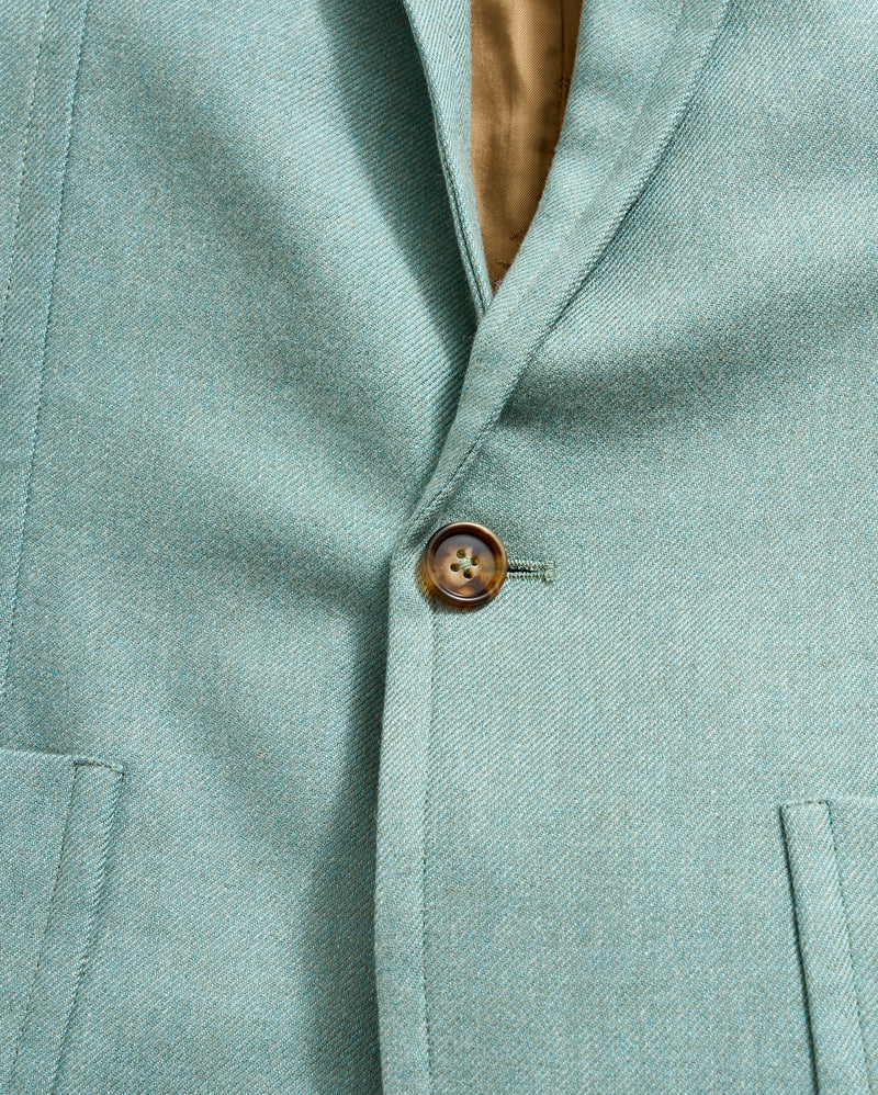 Wool Peak Lapel One Button Blazer