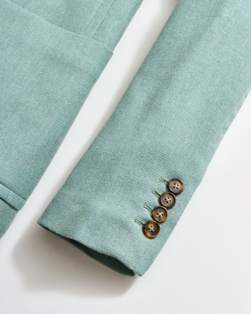 Wool Peak Lapel One Button Blazer