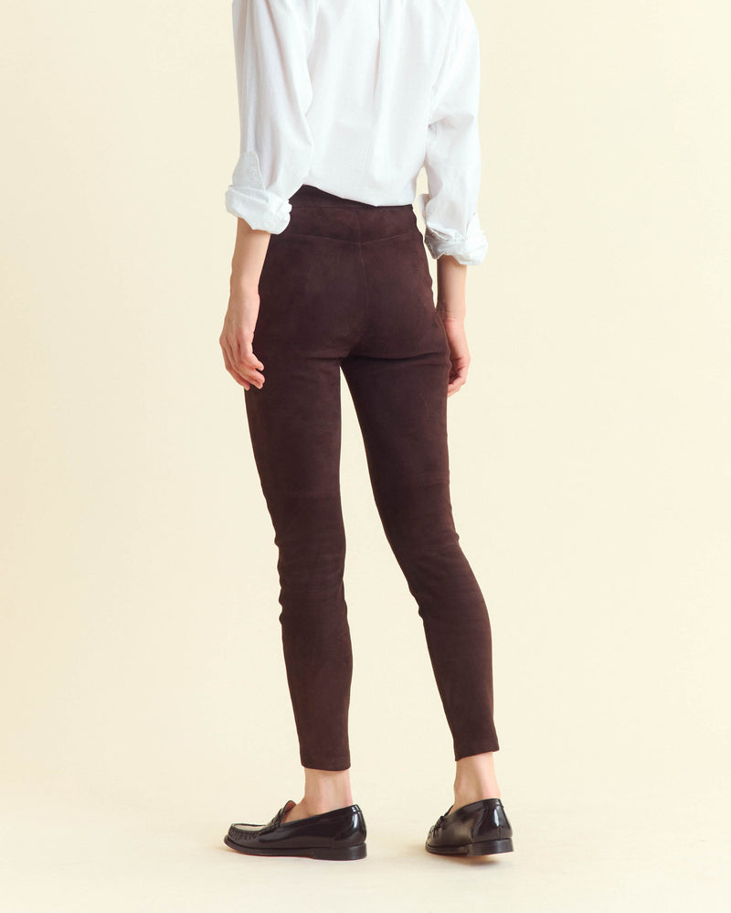 Stretch Suede Fly Front Legging