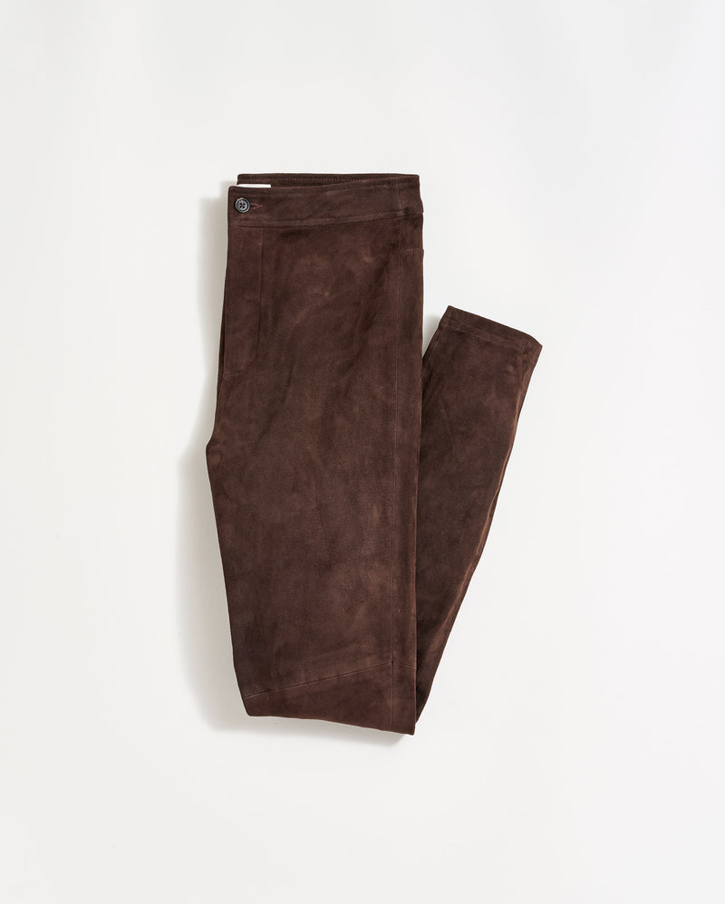 Stretch Suede Fly Front Legging