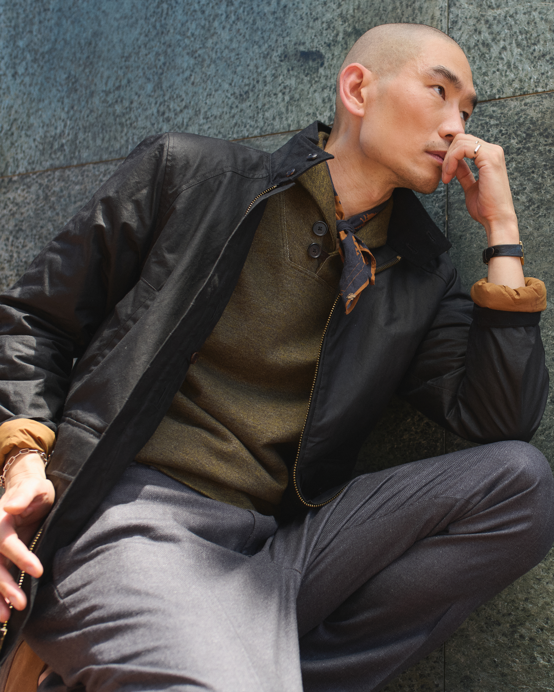 Model shows the jacket.
