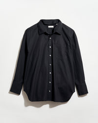 Detachable Collar Dolman Shirt in Black