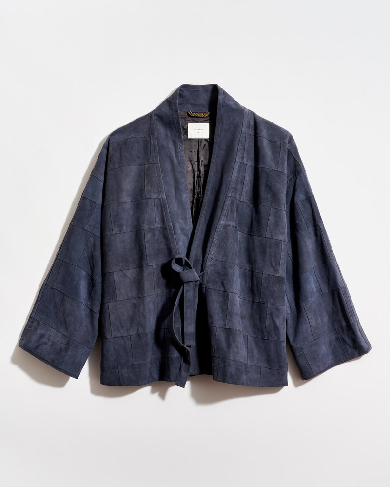 Patchwork Garment Dyed Suede Jacket