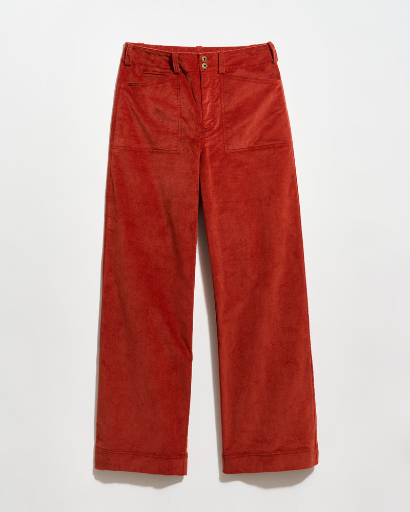 Velvet Twill Wide Leg Pant