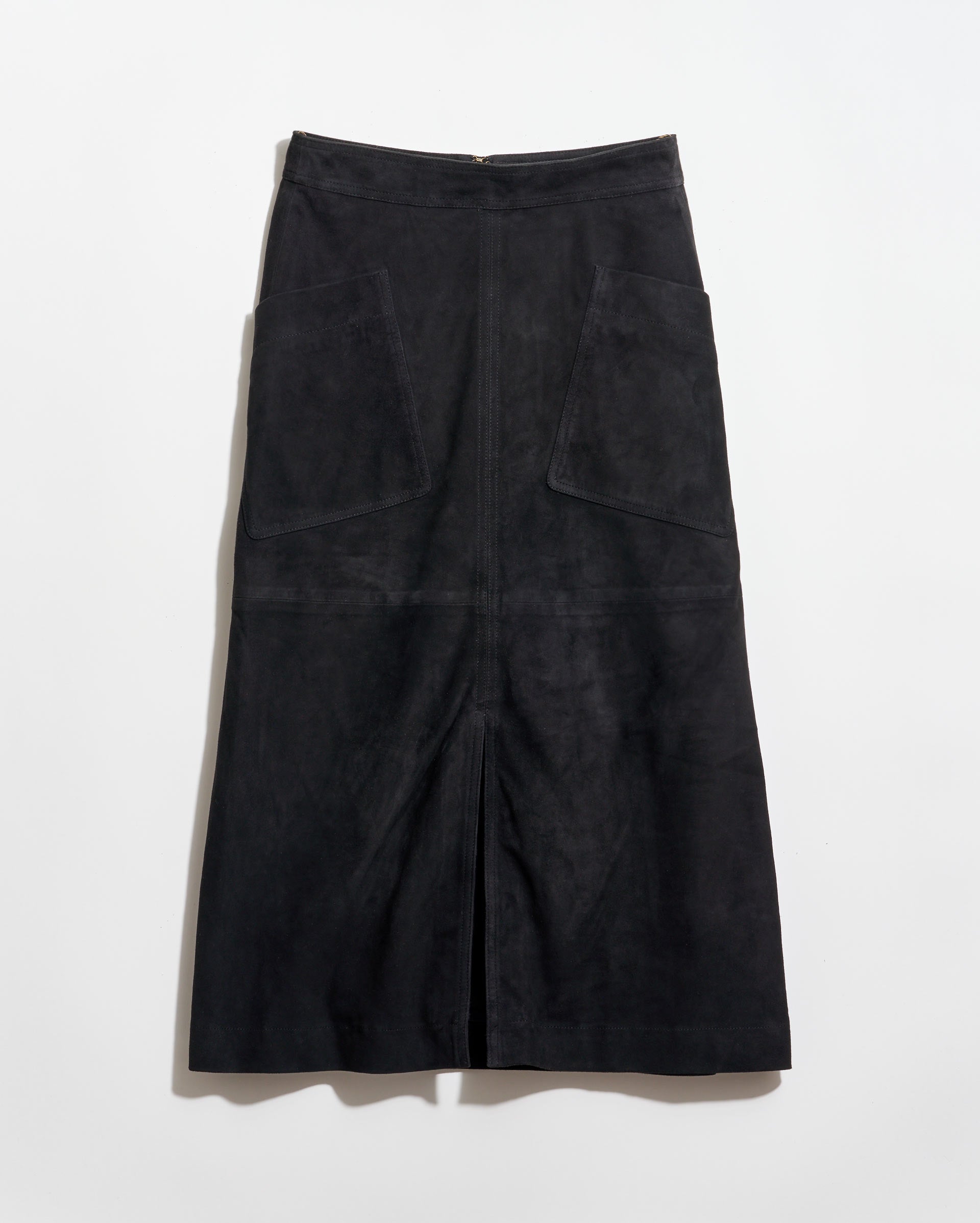 A-Line Suede Skirt in Black