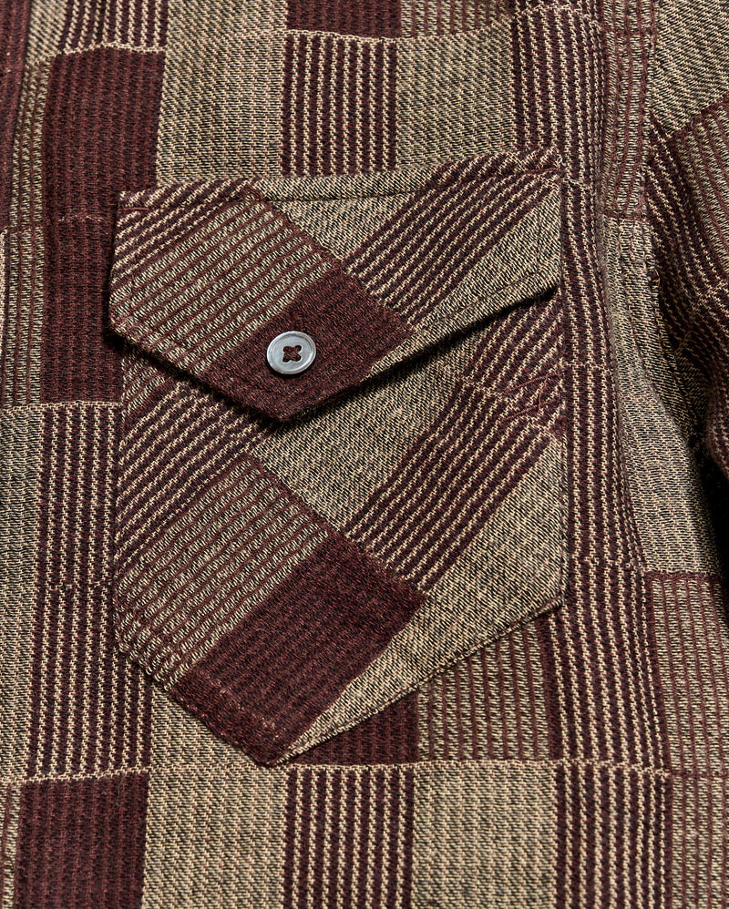 Abstract Heirloom Check Maxi Shirt Dress