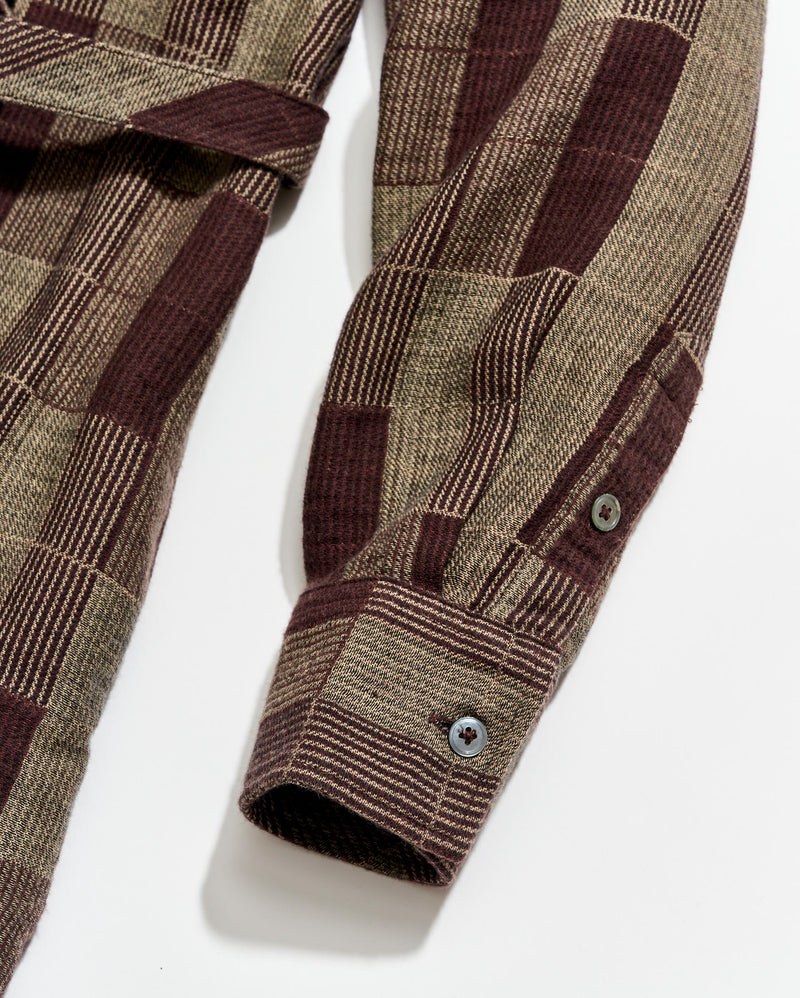 Abstract Heirloom Check Maxi Shirt Dress