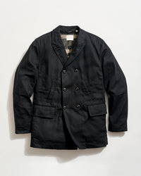 Waxed Canvas Bond Peacoat in Black