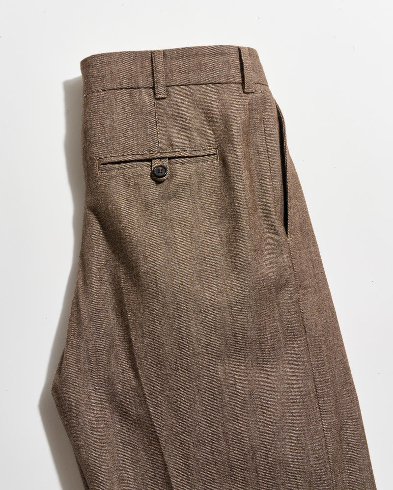 Twill Double Pleated Trouser