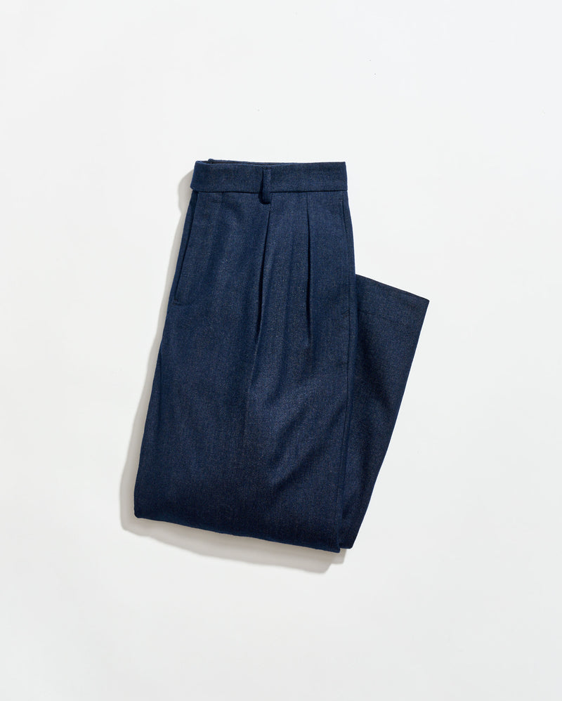 Twill Double Pleated Trouser