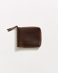 Leather Zip Wallet in Chestnut Brown