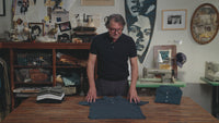 Billy Reid shows the fit of the Pensacola Polo