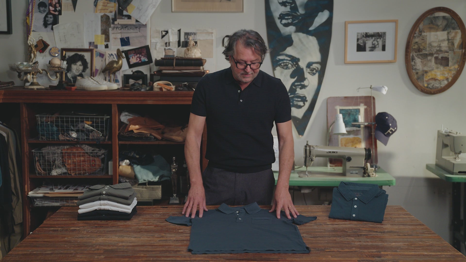 Billy Reid shows the fit of the Pensacola Polo