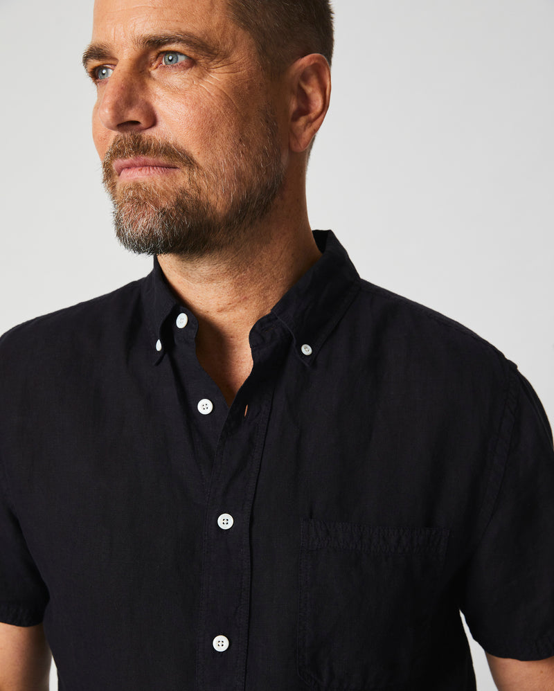 Short Sleeve Linen Tuscumbia Shirt Button Down