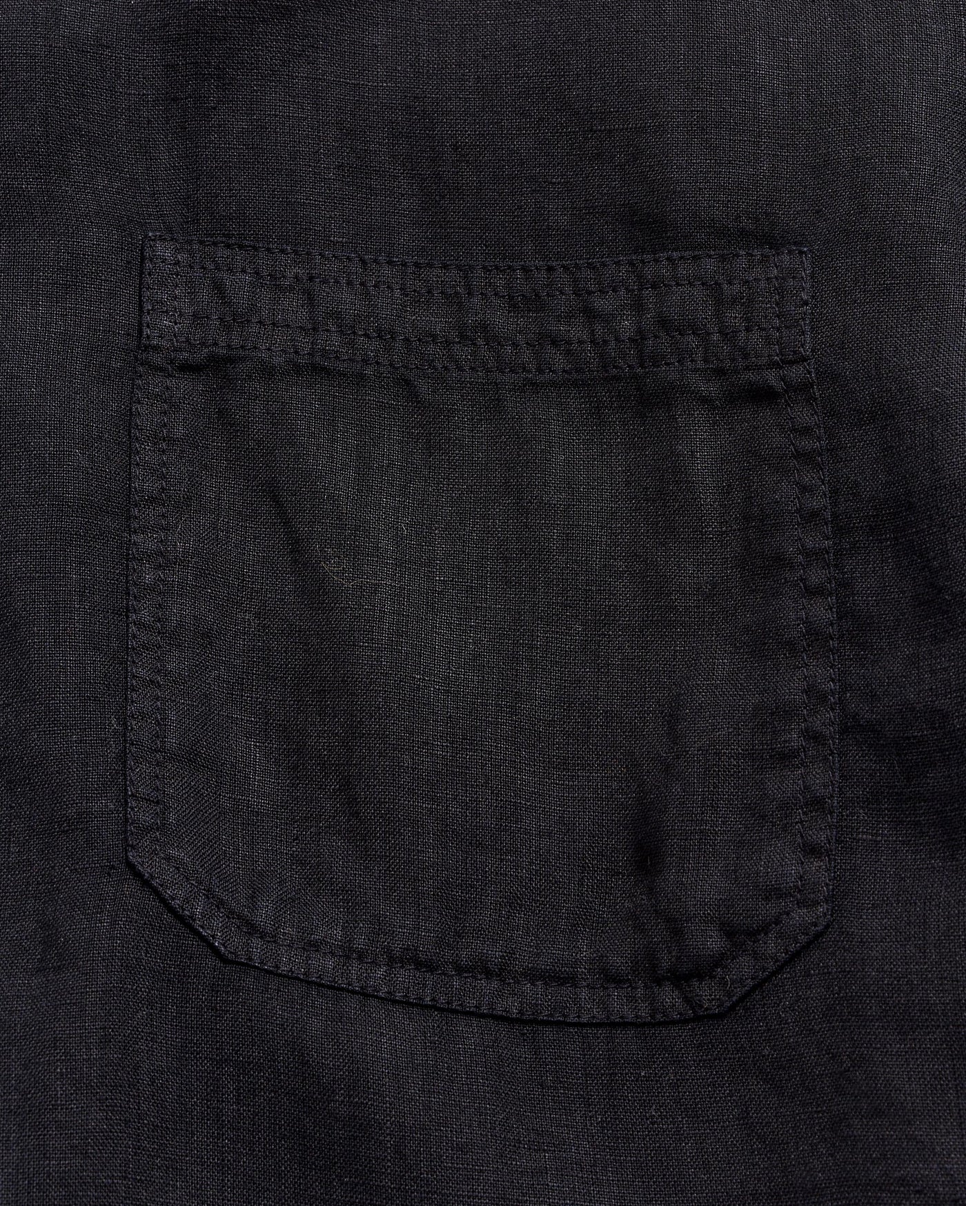 Short Sleeve Linen Tuscumbia Shirt Button Down in Black