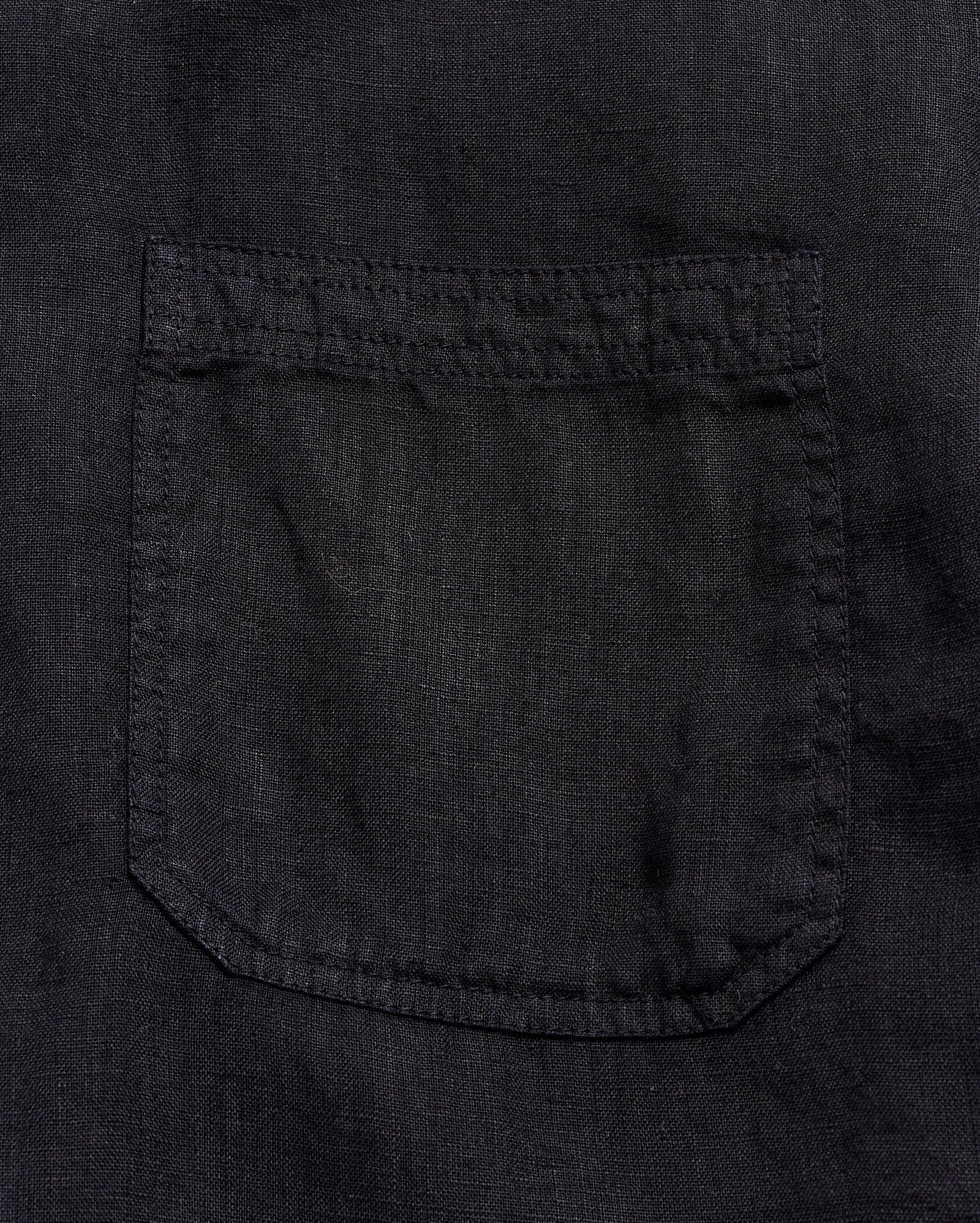 Short Sleeve Linen Tuscumbia Shirt Button Down in Black