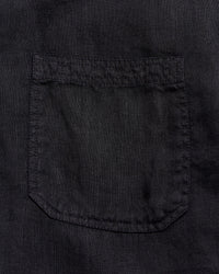 Short Sleeve Linen Tuscumbia Shirt Button Down in Black