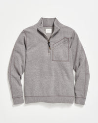 Quilted Half Zip in Medium Grey