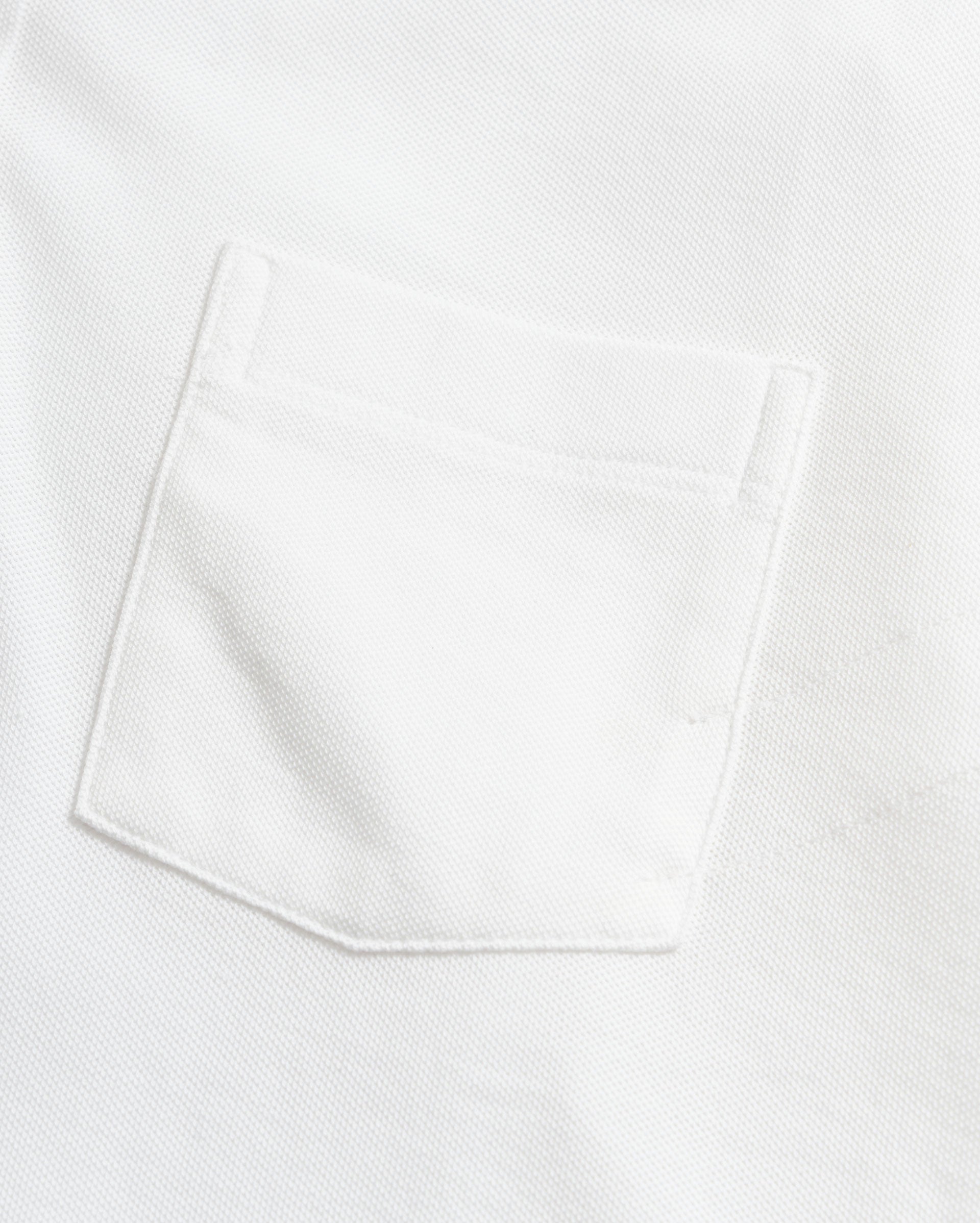 Close-up of a white pocket on a white background