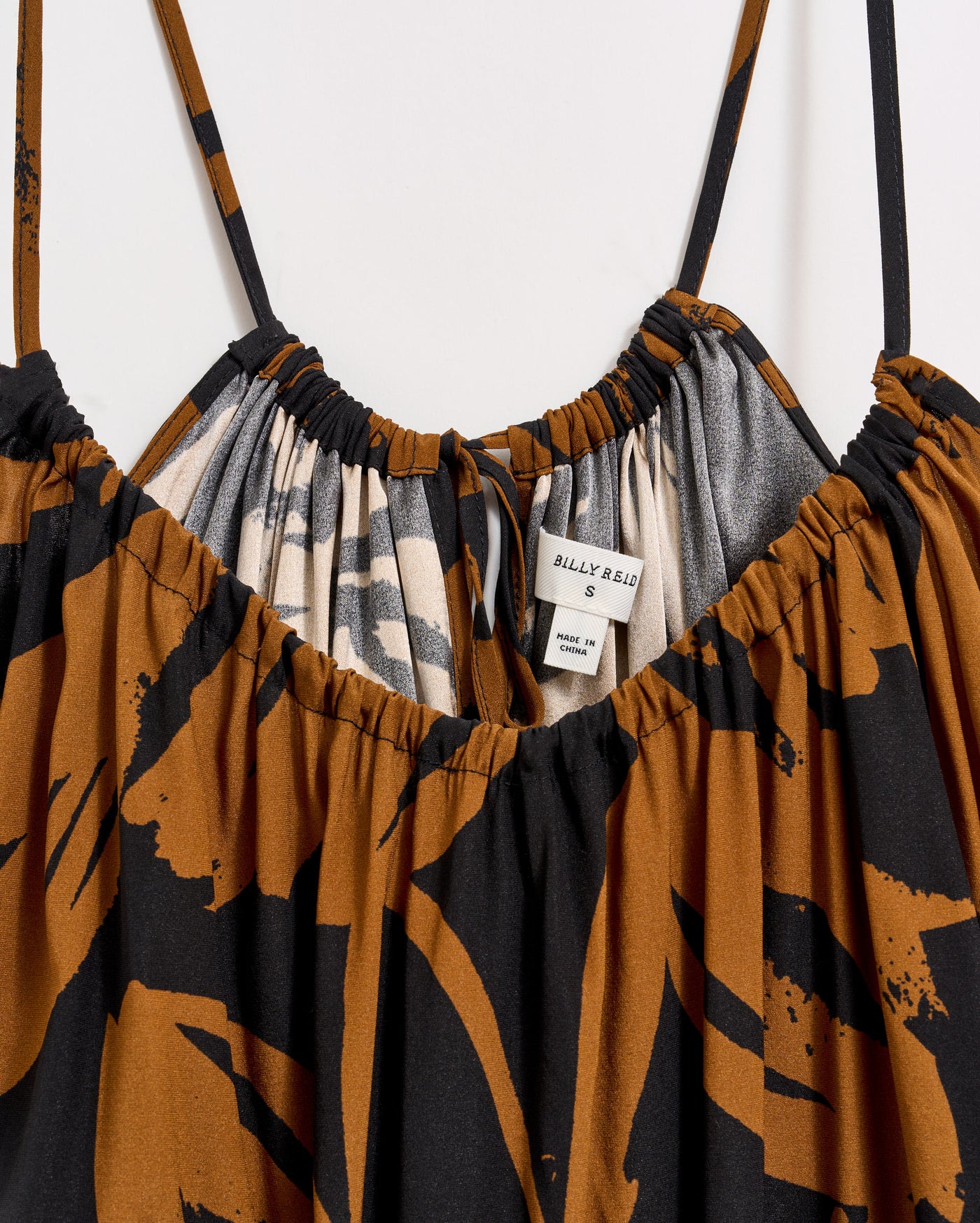 Silk Brush Stroke Floral Shirred Cami