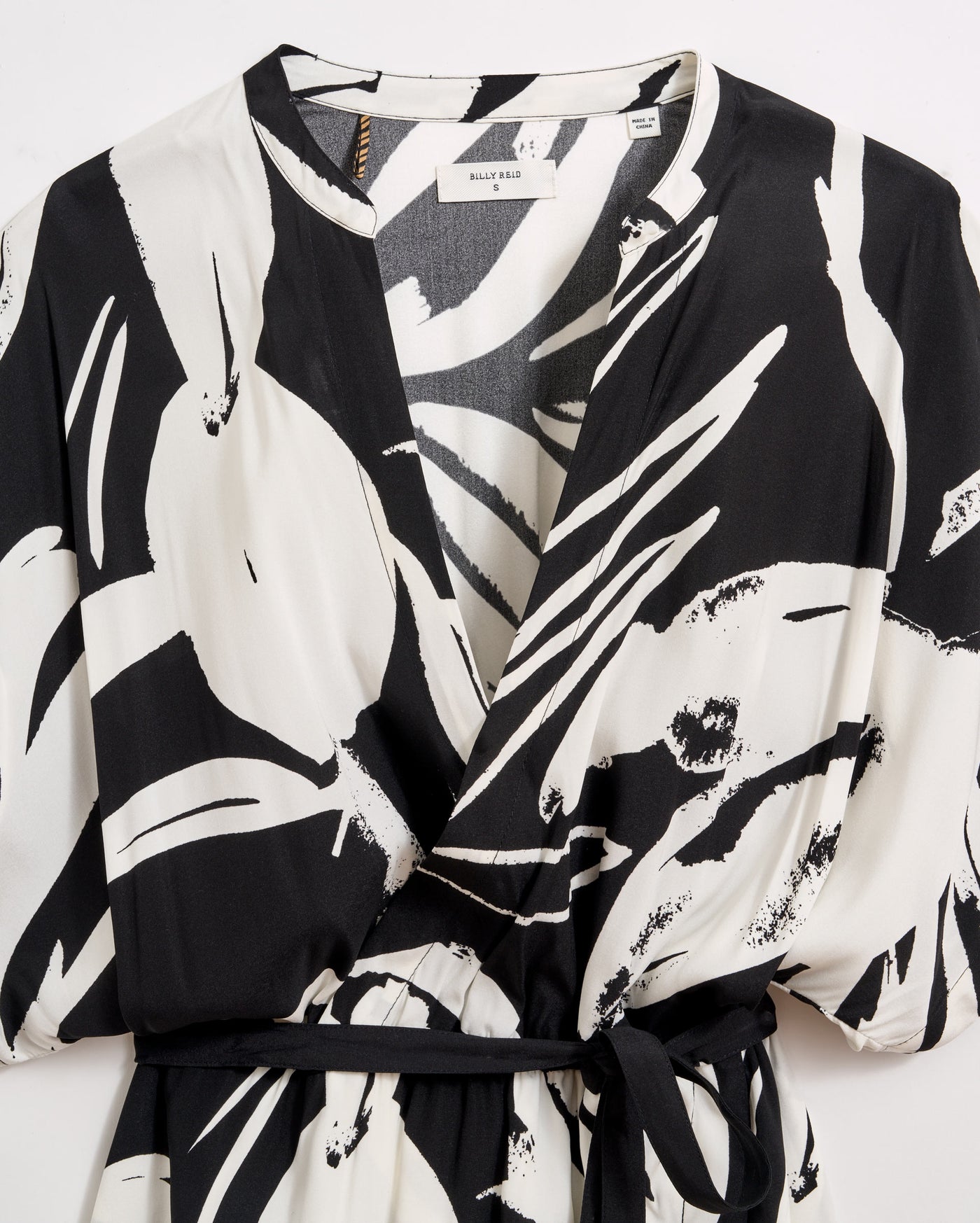 Silk Brush Stroke Wrap Dress