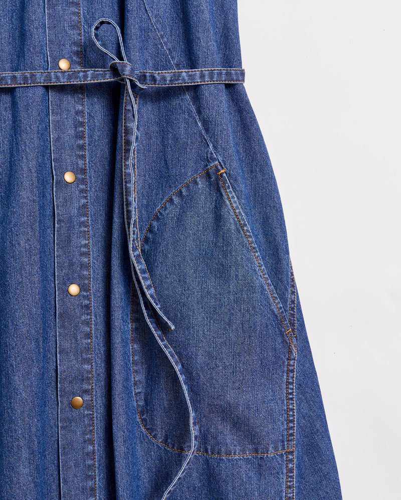 Denim Halterneck Shirt Dress