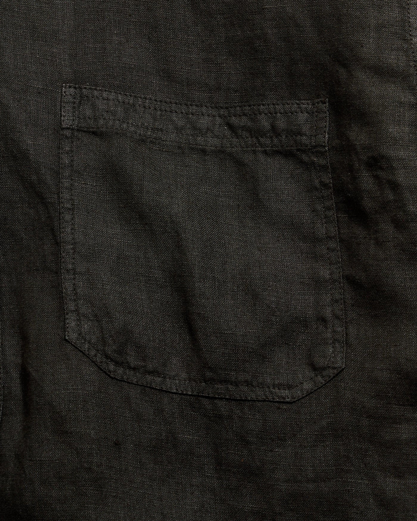 Close-up of a dark gray shirt with a pocket