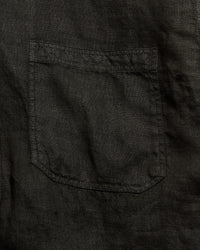 Close-up of a dark gray shirt with a pocket