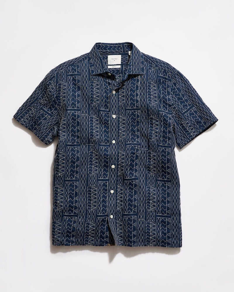 Short Sleeve Geo Stitch Embroidered Treme Shirt