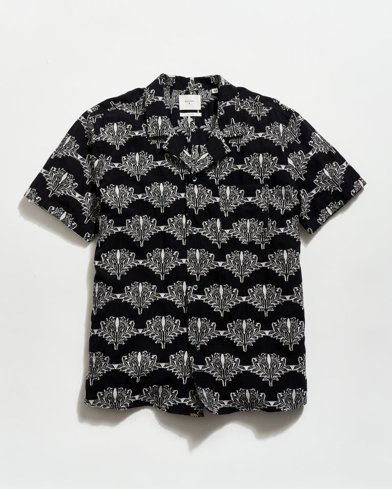 Short Sleeve Botanical Jacquard Camp Shirt