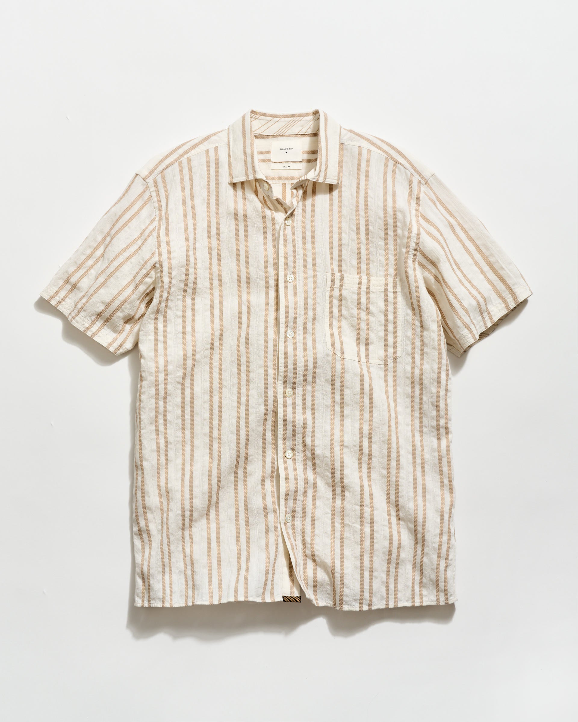 Short Sleeve Textured Dobby Stripe Contrast Treme