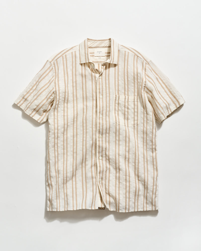 Short Sleeve Textured Dobby Stripe Contrast Treme